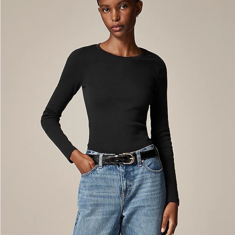 J.Crew Women’s Classic Black Long Sleeve Top